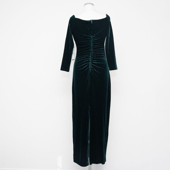 Xscape - Velvet Off The Shoulder Split Neck Long Sleeve Pleated Front Gathered B - Picture 5 of 13